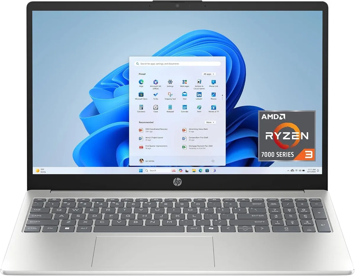 HP HP 15 Raider laptop AMD Ryzen 3 7320U 8GB 1TB SSD 15.6" HD Touchscreen — product photo