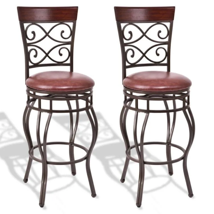 SlickBlue SlickBlue 2-Piece 30" 360° Swivel Barstools, Brown — product photo