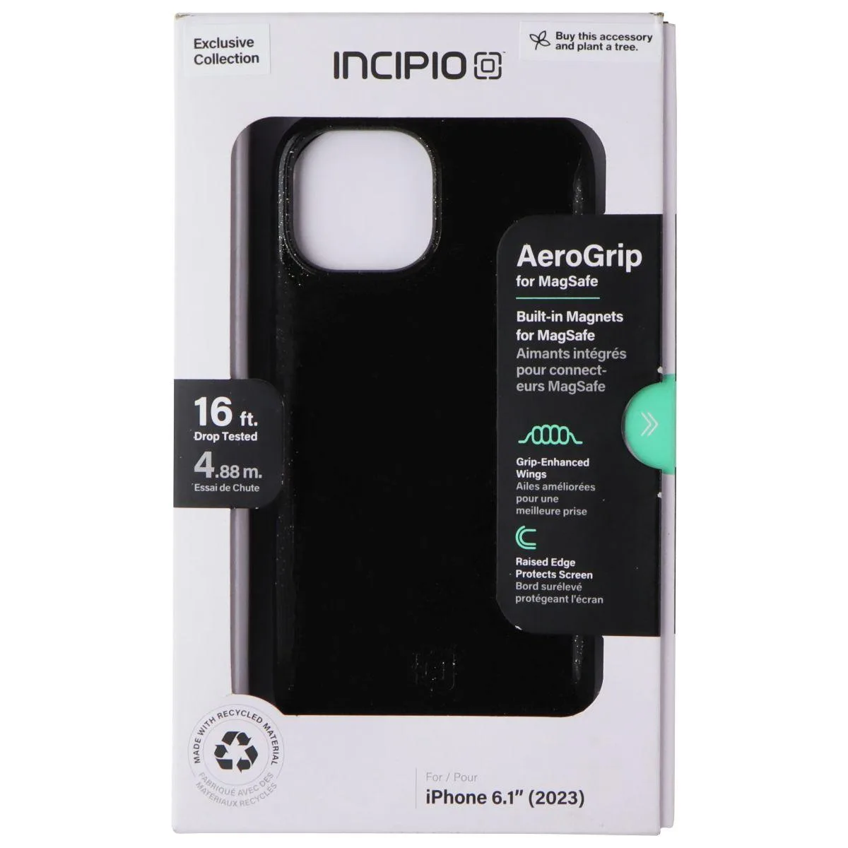 Incipio Incipio AeroGrip Case MagSafe iPhone 15 Black Glitter — product photo