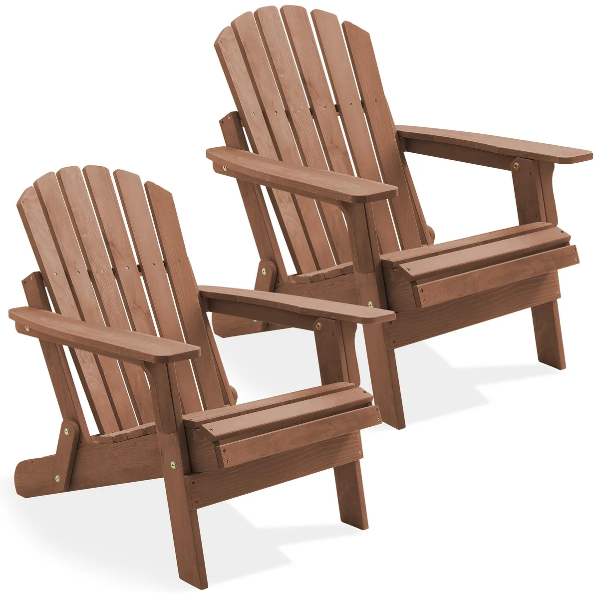Casafield Casafield Oversized Folding Adirondack Chair Set of 2 Cedar Espresso — product photo