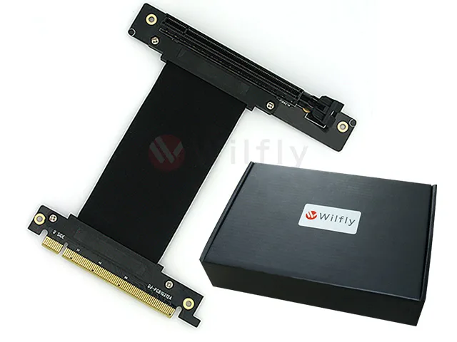 Wilfly Wilfly PCIE16NR10 100mm PCIe 3.0 x16 90-Degree Right Angled Narrow Extender Riser Cable — product photo