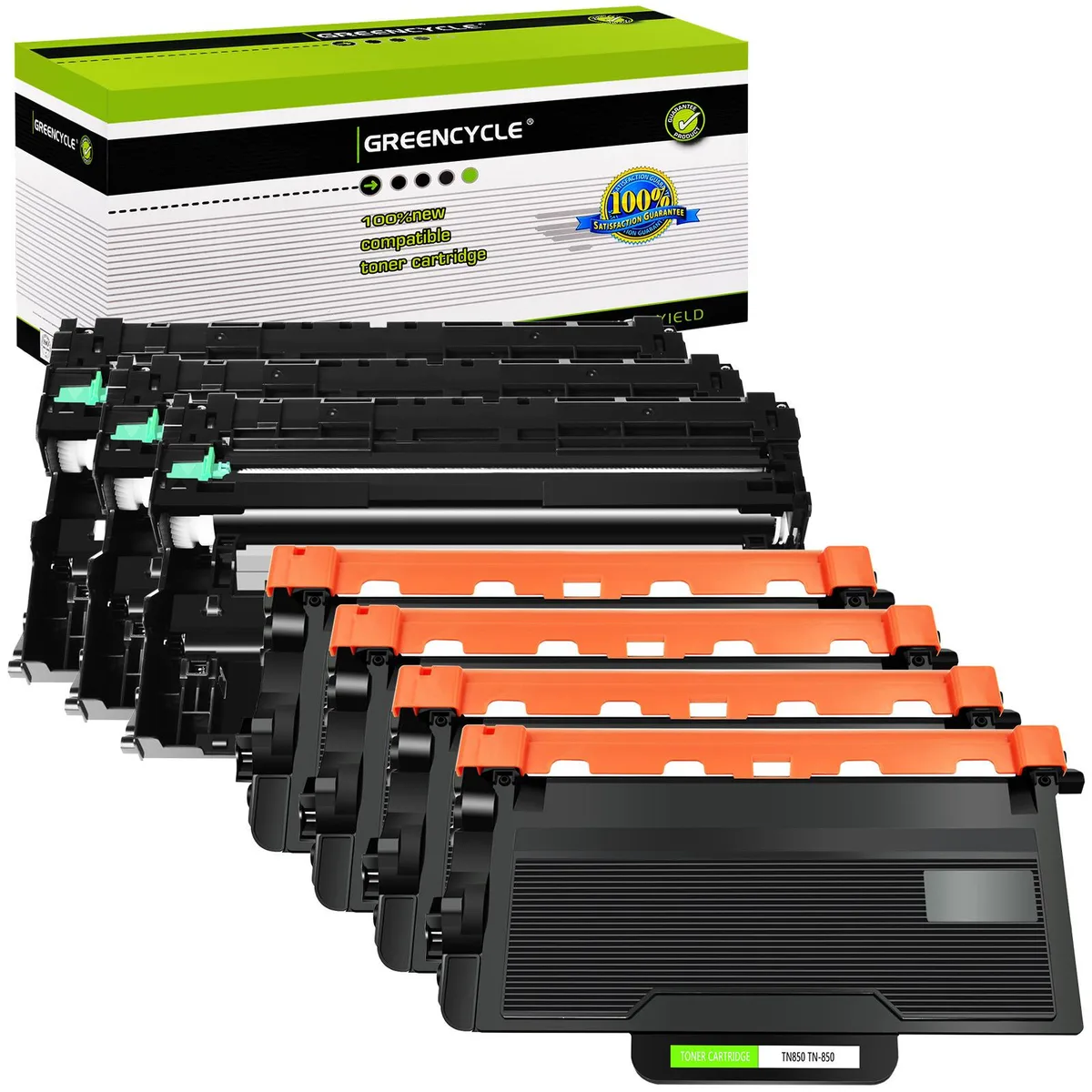 GREENCYCLE GREENCYCLE TN850 4-pack toner + DR820 3-pack drum combo — product photo