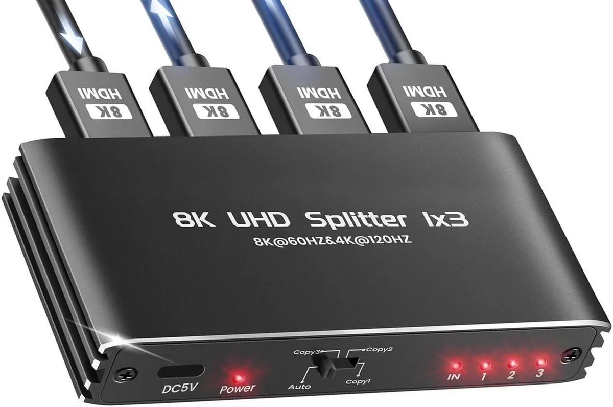 Vszerda Vszerda HDMI 2.1 Splitter 1 in 3 Out 8K 60Hz 4K 120Hz — product photo