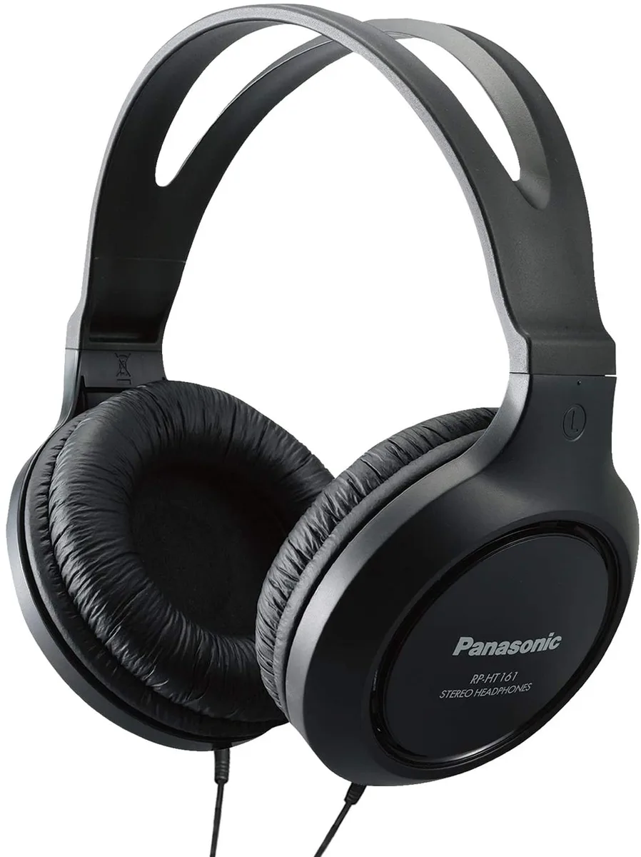 Panasonic Panasonic RP-HT161-K Over-Ear Headphones 30mm Drivers 6.5ft Cord Black — product photo