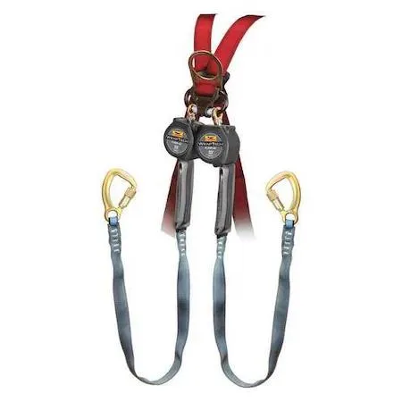 Condor self-retracting lifeline with dual steel carabiners and 9 ft HPPE line