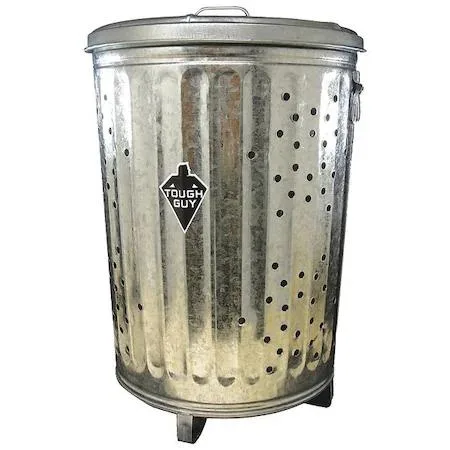 Tough Guy Tough Guy 20 gal Round Steel Recycling Bin Silver 34RY86 — product photo