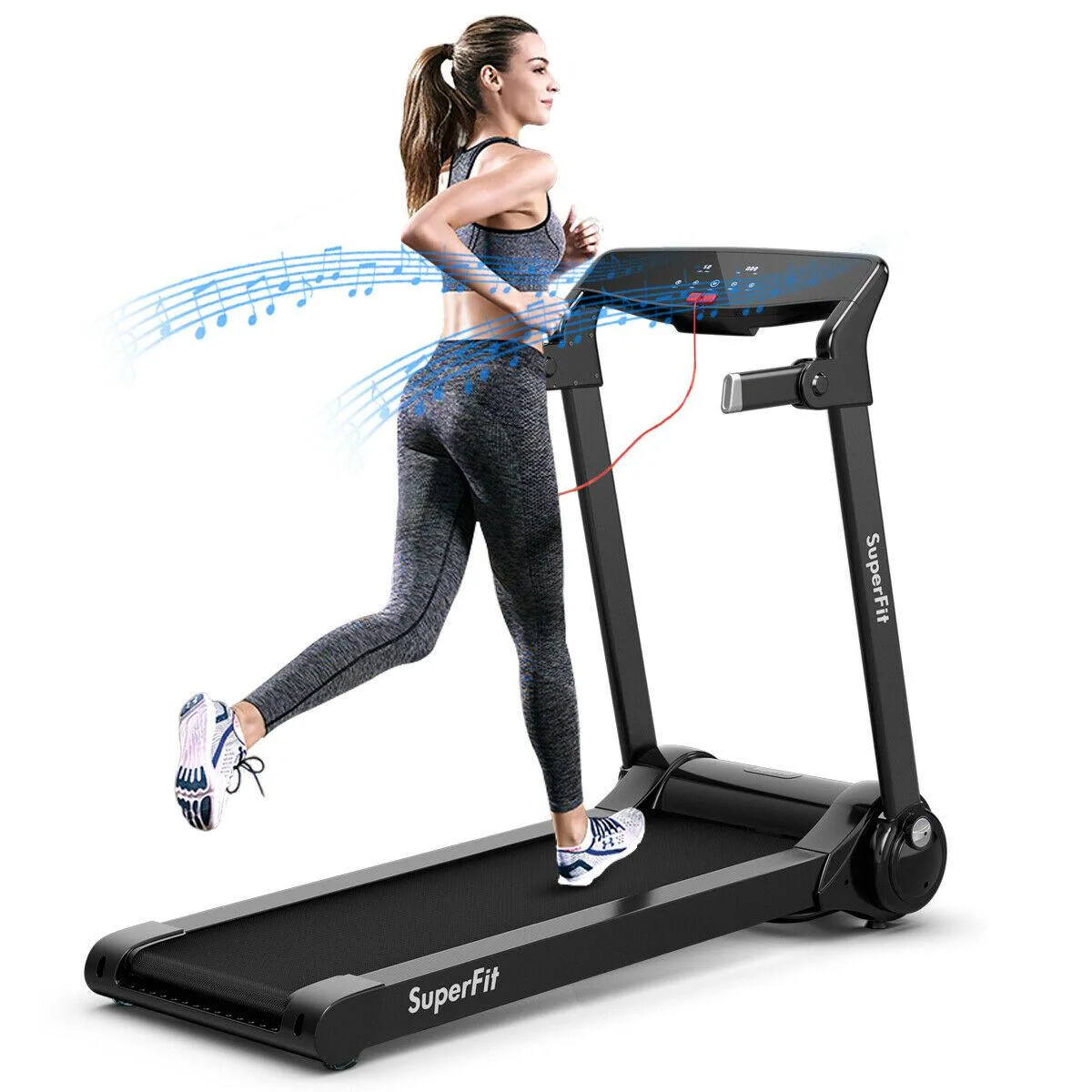 Costway Costway 3.0HP Folding Treadmill Silver Bluetooth Speaker — product photo