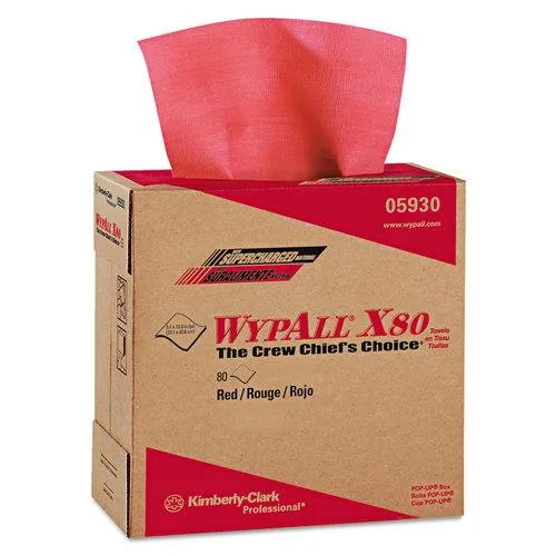 WypAll WypAll 412-05930 X80 Cleaning Cloths Red 400 Count 5 Boxes — product photo