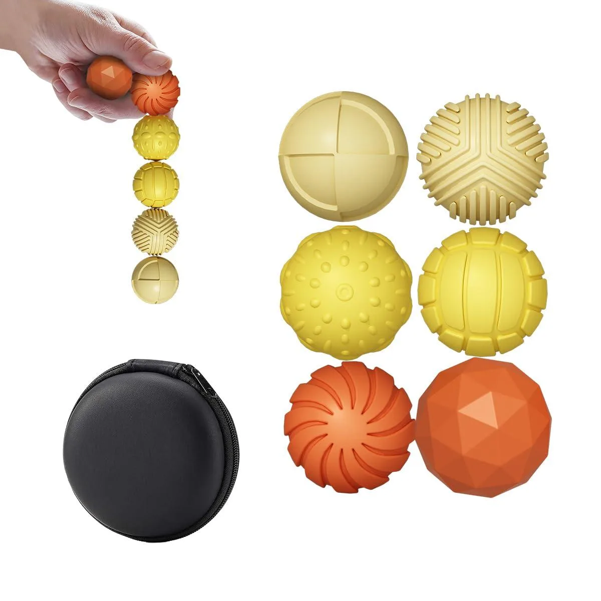  Silicone Magnetic Balls Fidget Toy 6pcs Yellow — product photo