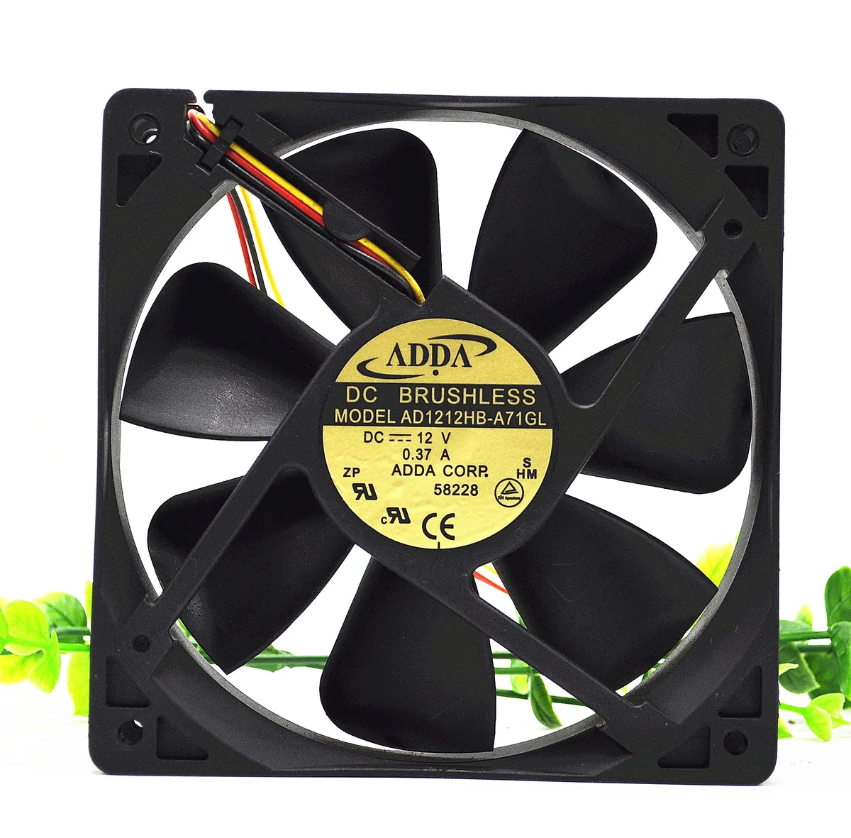 SXDOOL SXDOOL AD1212HB-A71GL 12025 12V .37A 2200 RPM 87.870 CFM 38 dBA 3-pin 2-ball case fan — product photo