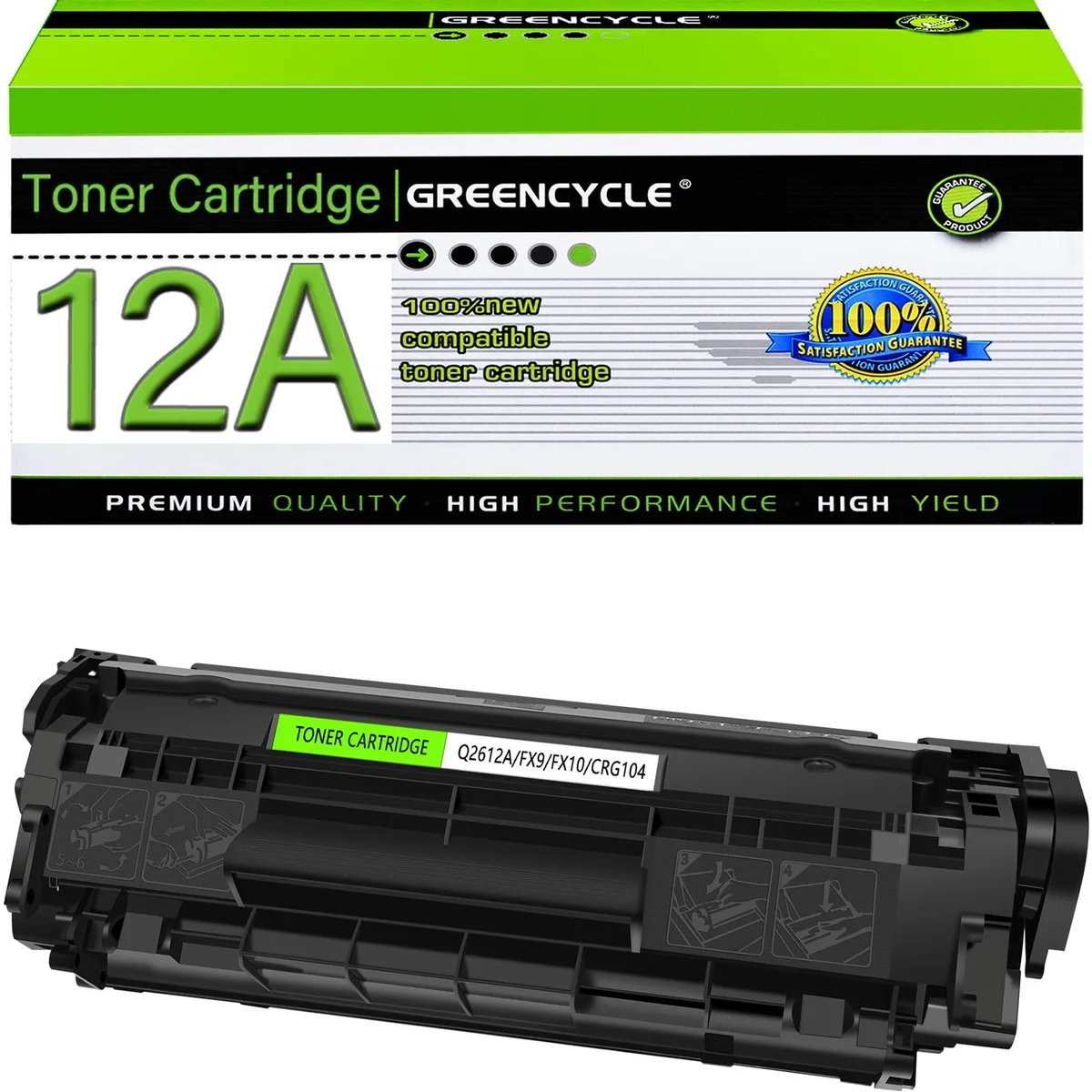 GREENCYCLE GREENCYCLE 12A Black Toner Cartridge 1 Pack 2000 Pages — product photo