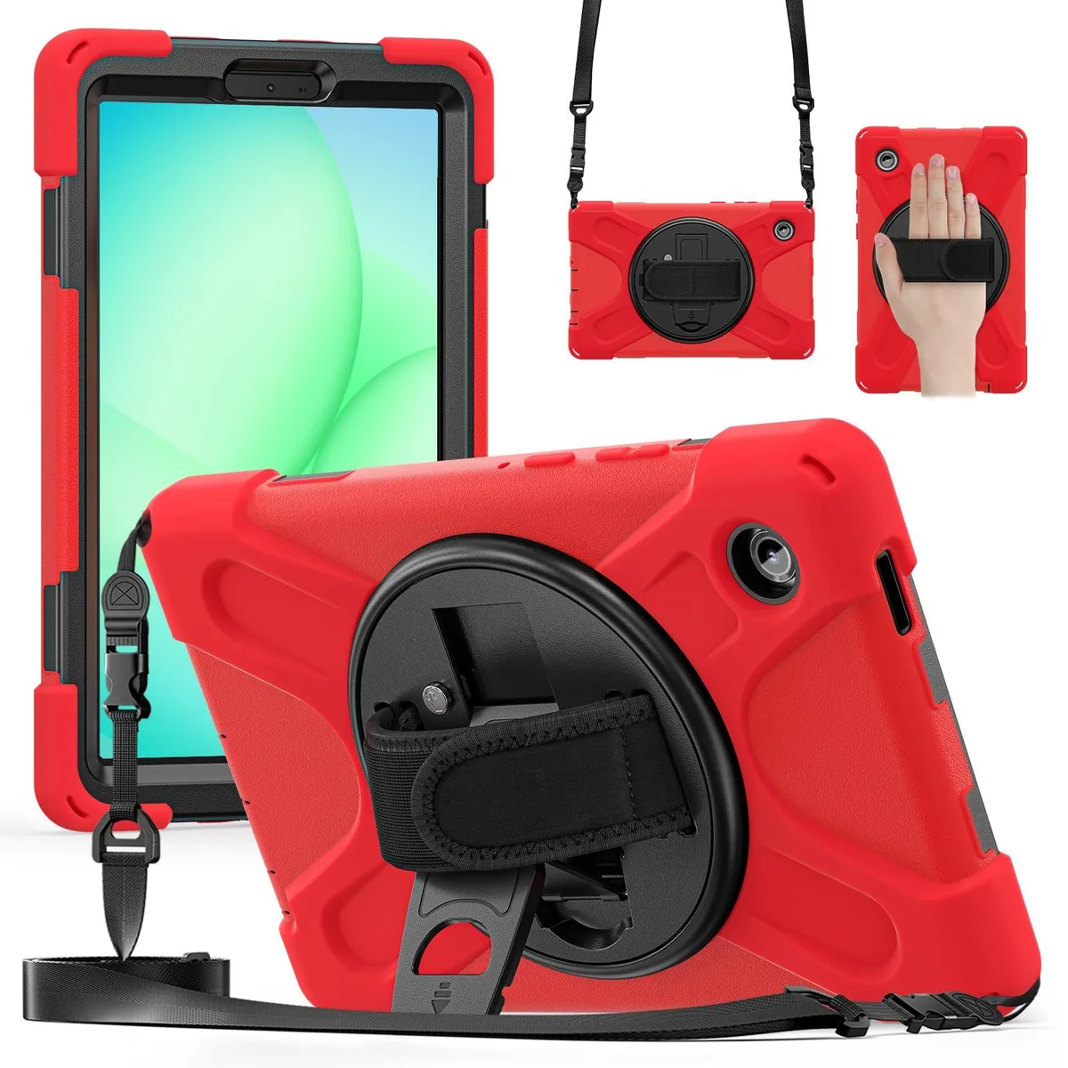 Timoom Timoom Shockproof Case 8.7" Red 360° Stand Straps Pen Holder Tab A11 2025 Tab A9 2023 — product photo