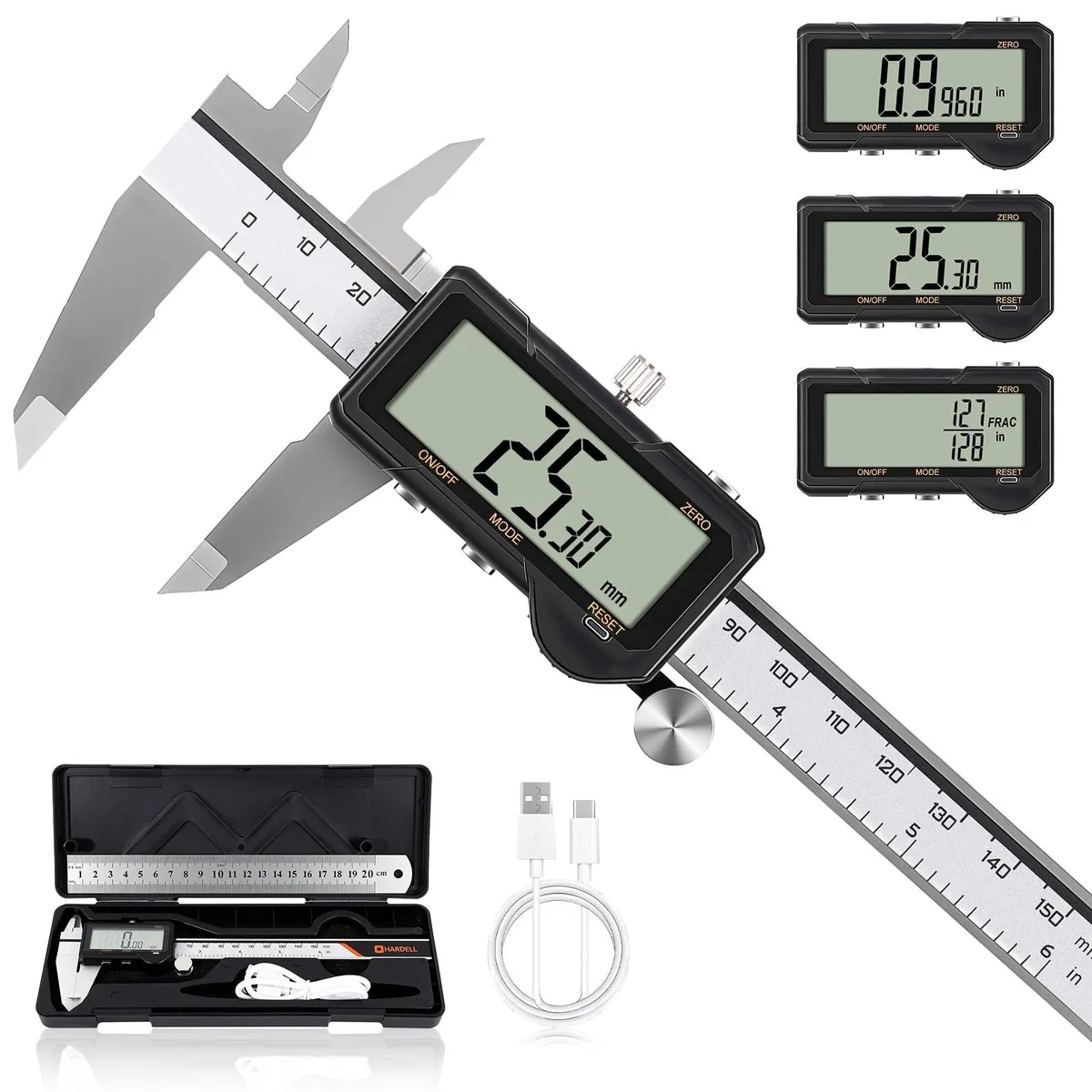 HARDELL Rechargeable Digital Caliper 6 inch — product photo