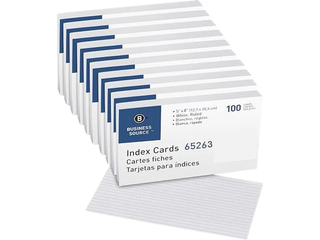 Business Source Business Source 65263BX Ruled Index Cards 5 x 8 in 500 Box — product photo