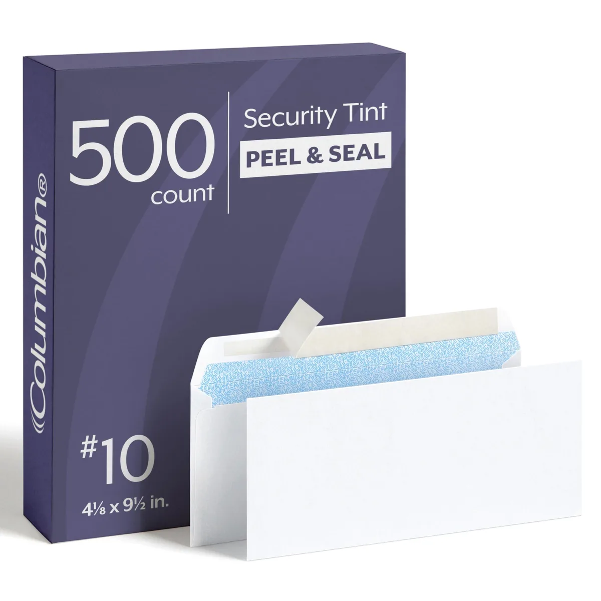  Columbian COLO151 #10 Security Envelopes 500 Pack Self Seal 4.125 x 9.5 in 24 lb White — product photo