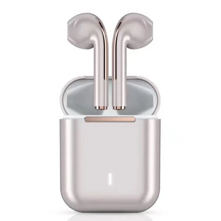 Rose gold true wireless earbuds with matching charging case