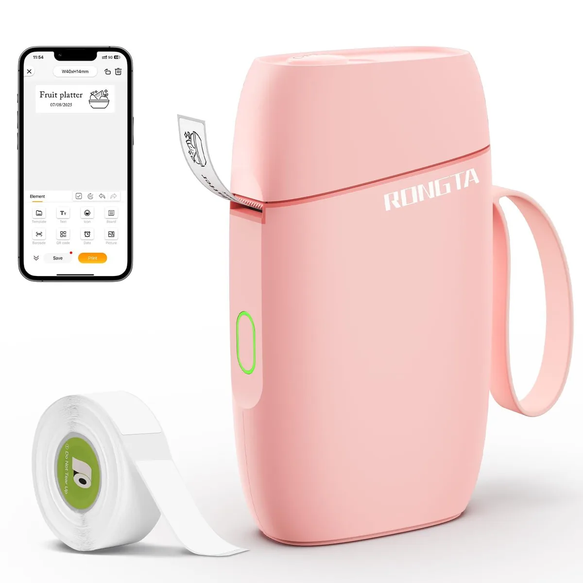  Rongta R5 Label Printer Pink 12x40mm — product photo