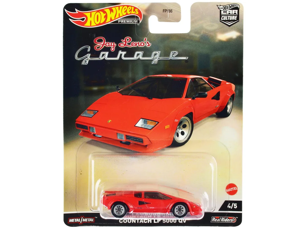 Hot Wheels Hot Wheels Lamborghini Countach LP 5000 QV Red Jay Lenos Garage Diecast Hobby Collectible — product photo
