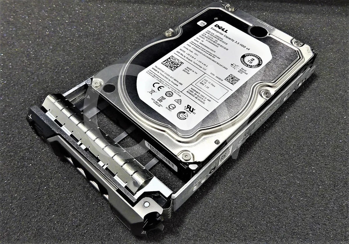 DELL DELL ST2000NM0005 2TB 7200RPM SAS 12Gbps 3.5" internal hard drive with caddy — product photo