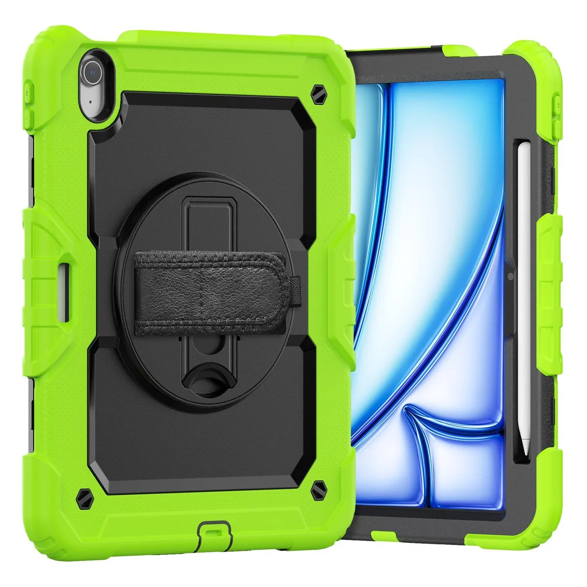 Timoom Timoom Heavy Duty Shockproof Case Green 11" 360° Stand Strap iPad Air M3 2025 M2 2024 5th 4th Gen 10.9 — product photo