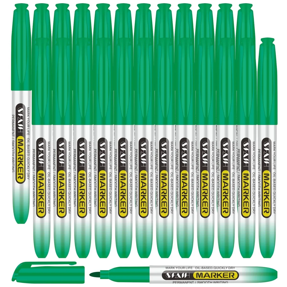  Green Permanent Markers Bulk 24 Pack Fine Point — product photo