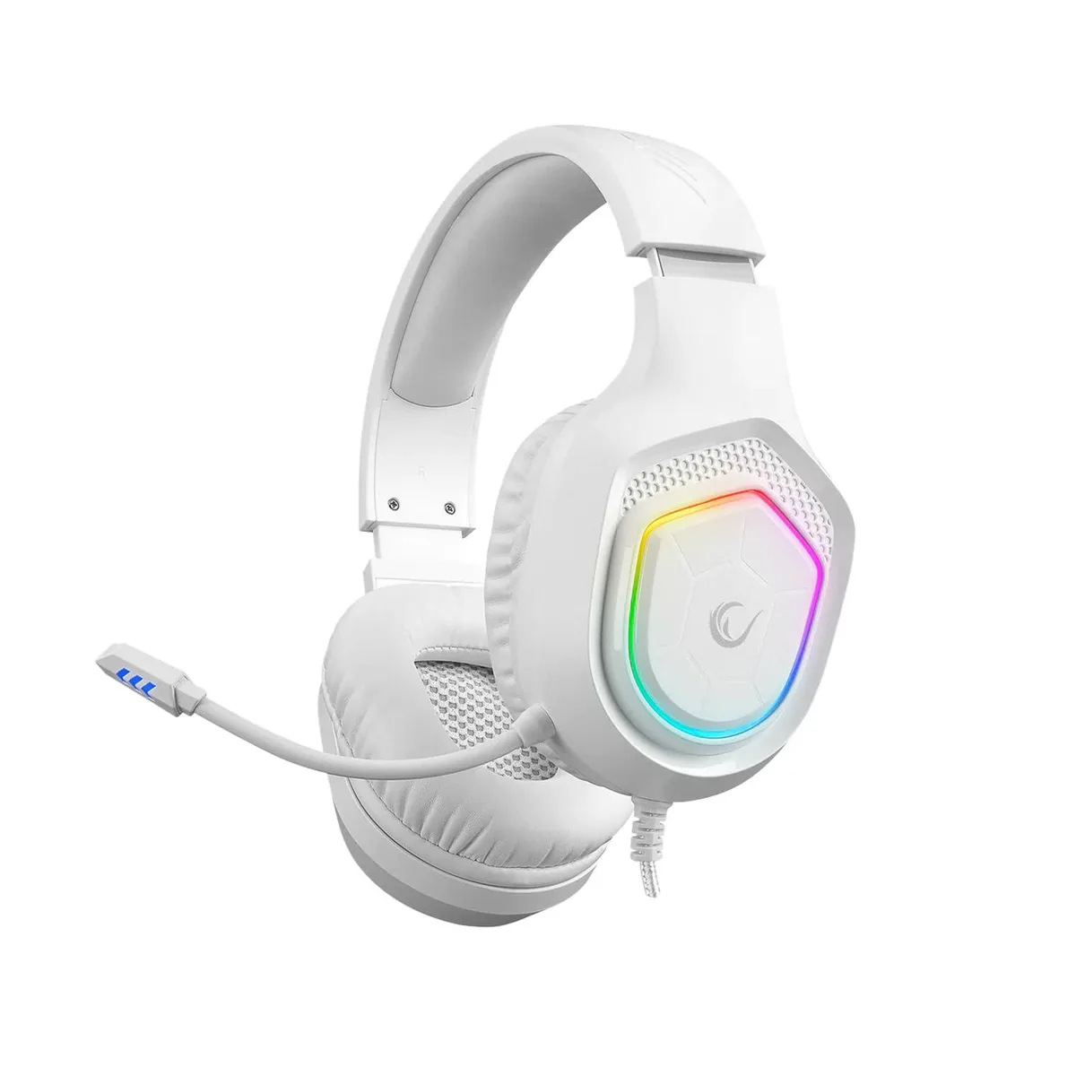 Rampage RM-K90 Vector White 50mm USB 3.5mm RGB gaming headset — product photo