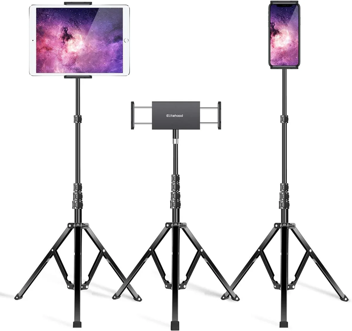 MCHOSE MCHOSE Aluminum Tablet Tripod Stand 65 inch 360° Rotation 4.7-15.6 inch Compatibility — product photo
