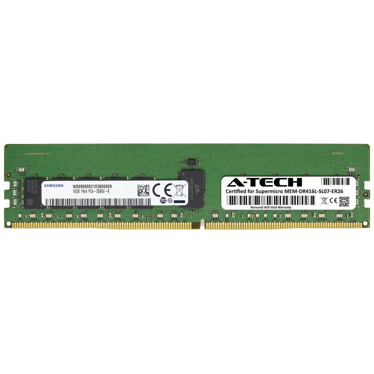 A-Tech A-Tech Supermicro Certified 16GB DDR4 2666MHz ECC RDIMM 1Rx4 288-Pin Server Memory — product photo