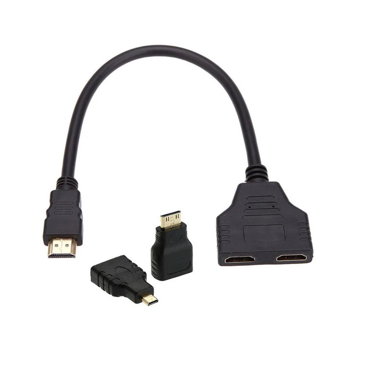 LORDWORLD LORDWORLD HDMI 1-to-2 Splitter Kit with Mini &amp; Micro Adapters — product photo