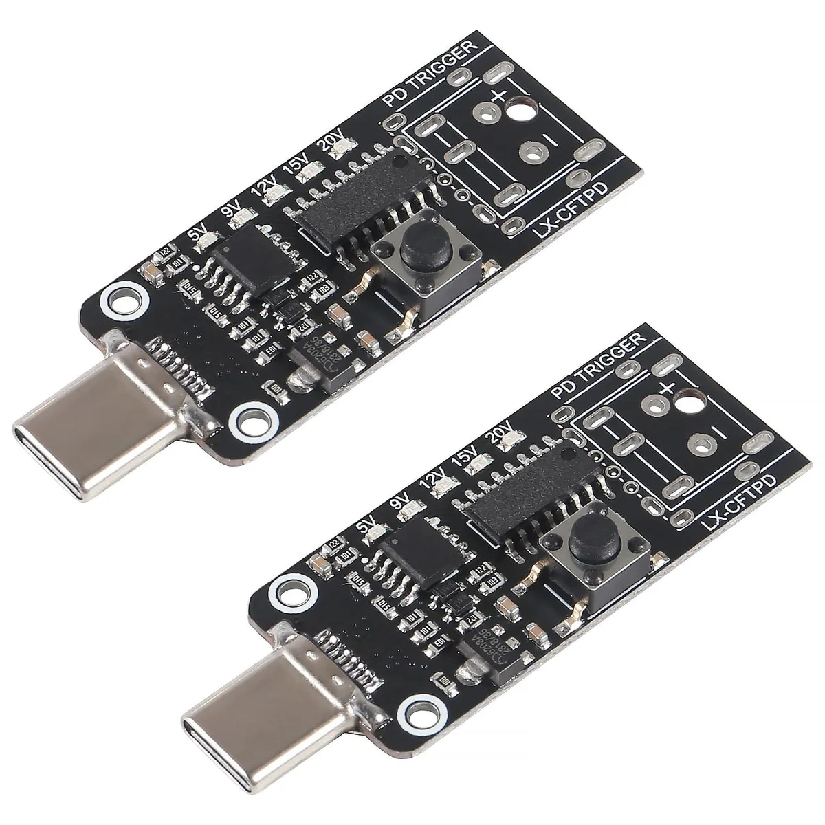 KEHIPI KEHIPI 2-pack USB-C PD/QC trigger module 100W 5A adjustable 5V 9V 12V 15V 20V power adapter — product photo