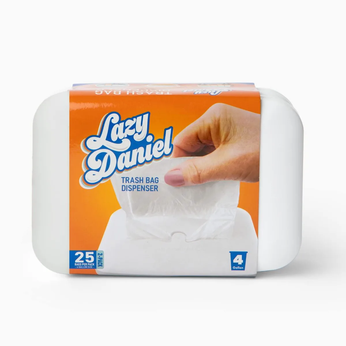  Lazy Daniel 4-Gallon Trash Bag Dispenser 2-Pack 50 Bags White — product photo
