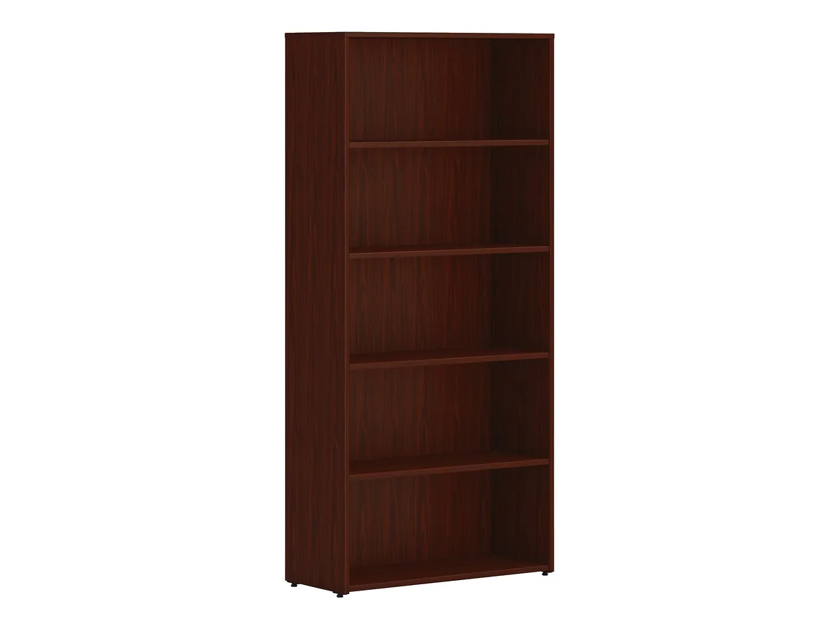 HON HON HONLBC3013B5LT1 5-Shelf Bookcase 65"H 30"W 13"D Mahogany office furniture — product photo