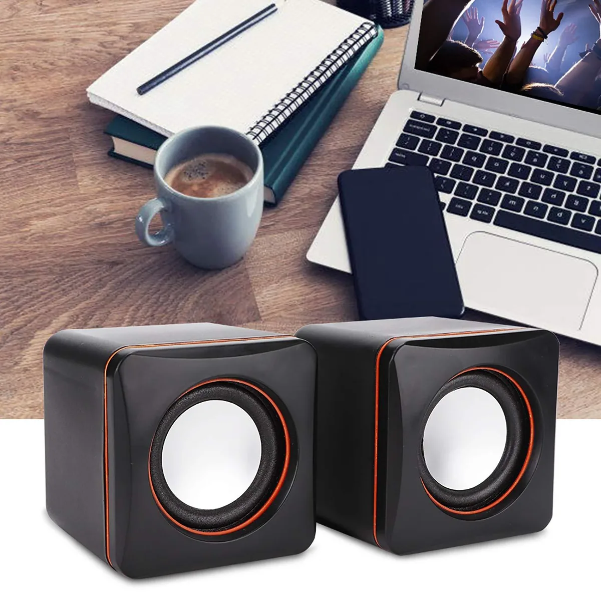  Akozon USB 2.0 speakers 2.5 W 3.5 mm jack — product photo