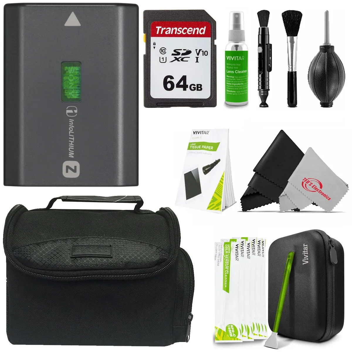 Sony Sony NP-FZ100 Battery Bundle with 64GB SD Card, Case & Cleaning Kit — product photo