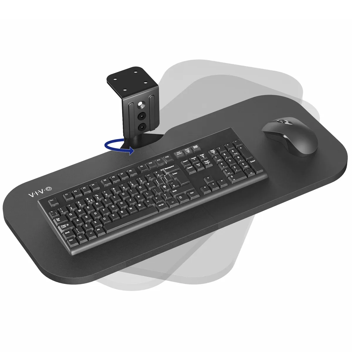 VIVO VIVO Black 22.8 x 9.8 inch Screw-In Rotating Keyboard Mouse Tray — product photo