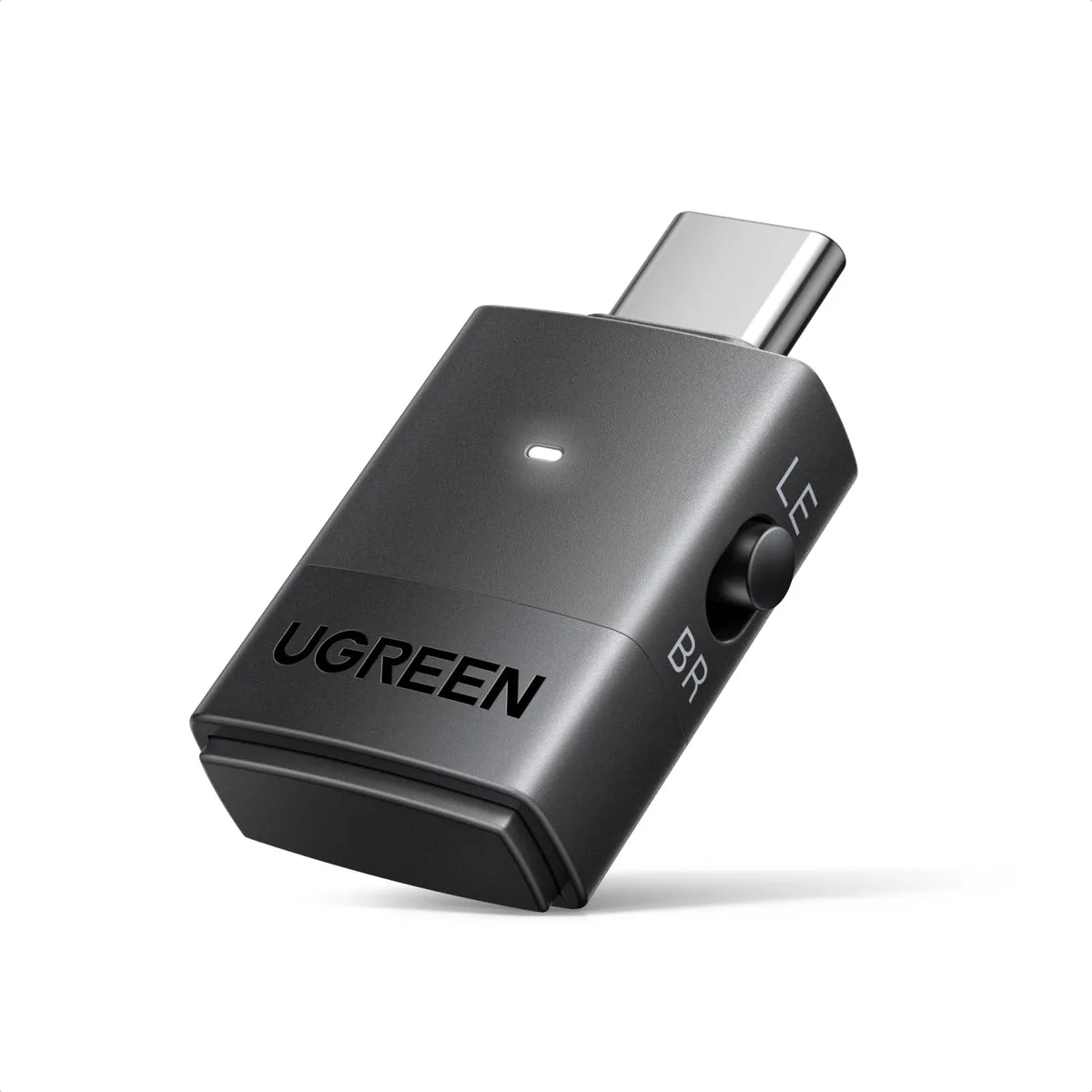 Small black USB-C dongle with a sliding mode switch