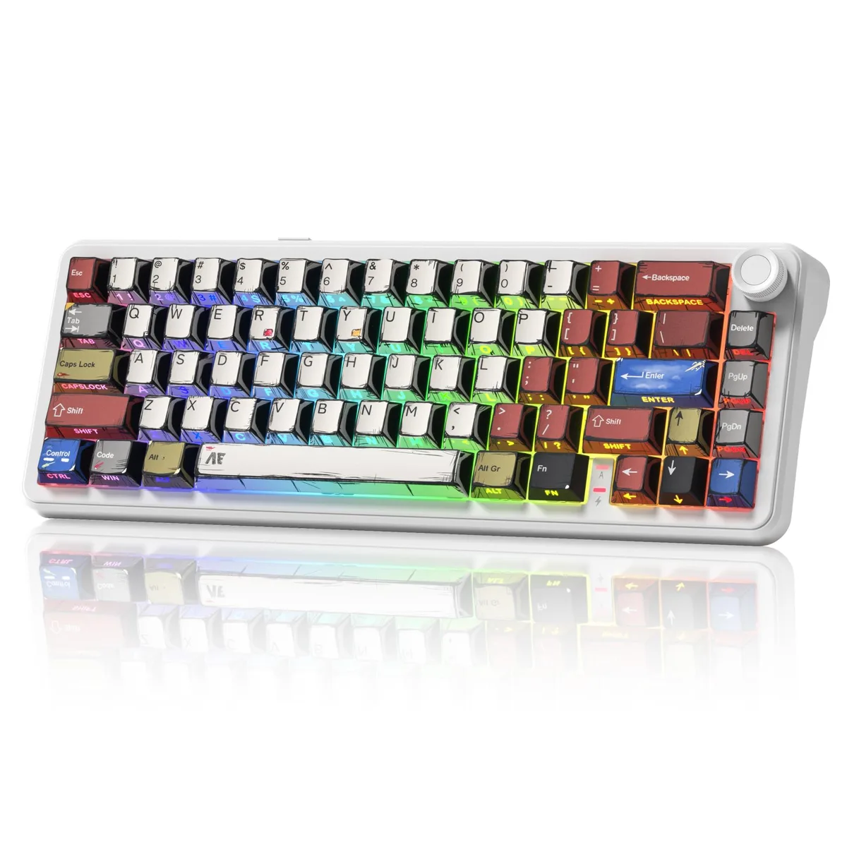Womier Womier L65 60% Mechanical Gaming Keyboard White 66 Keys Knob 4000mAh — product photo