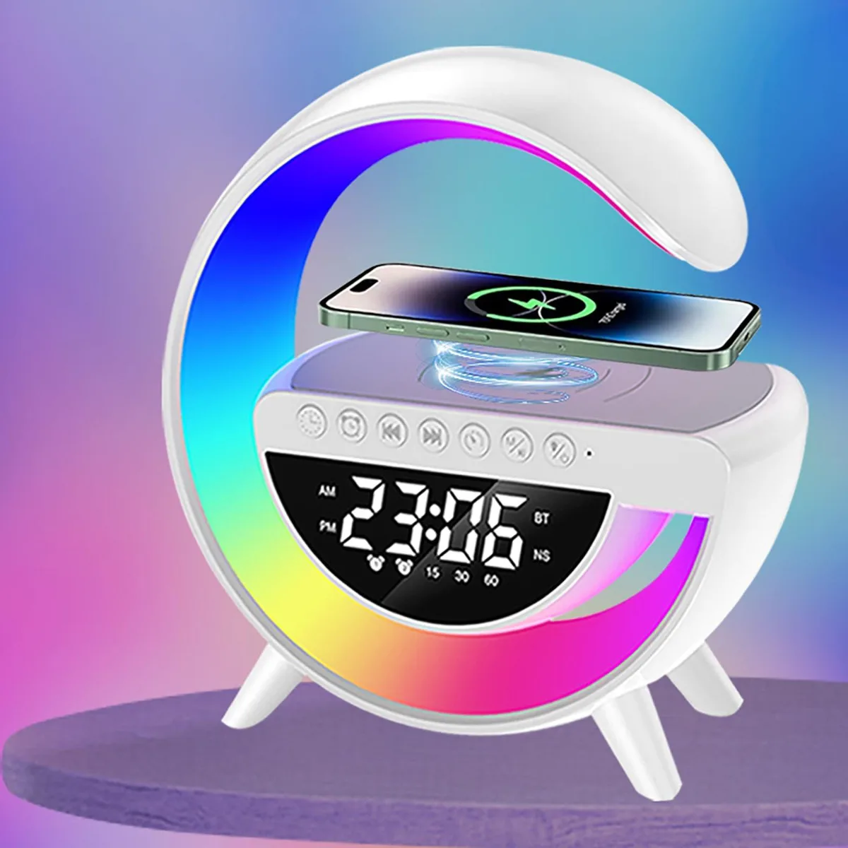 ZFMF G58 table lamp 15W wireless charging 1200mAh battery — product photo