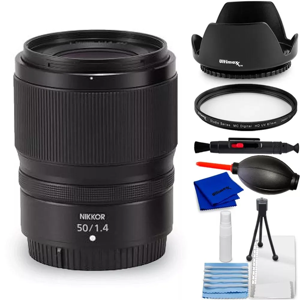 Nikon Global Nikon NIKKOR Z 50mm f/1.4 Lens 20128 7PC Accessory Bundle camera lens — product photo
