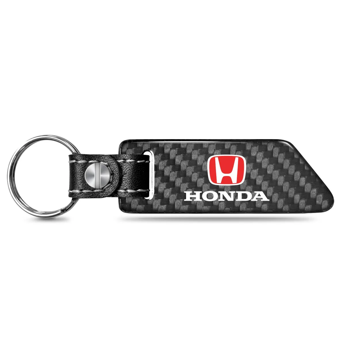 iPick Image, LLC iPick Image, LLC Honda Red Logo Carbon Fiber Key Chain Black Leather Strap — product photo