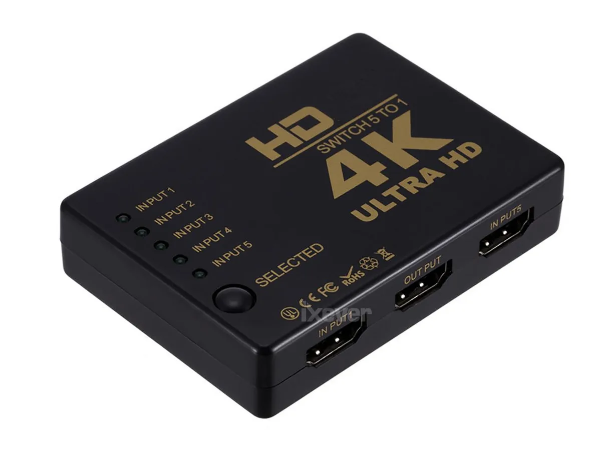 iXever iXever 5 Port HDMI Switch 4K 30Hz with IR Remote — product photo