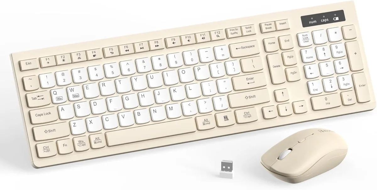 TUKO TUKO Silent Wireless Keyboard and Mouse Combo Latte-Color B — product photo