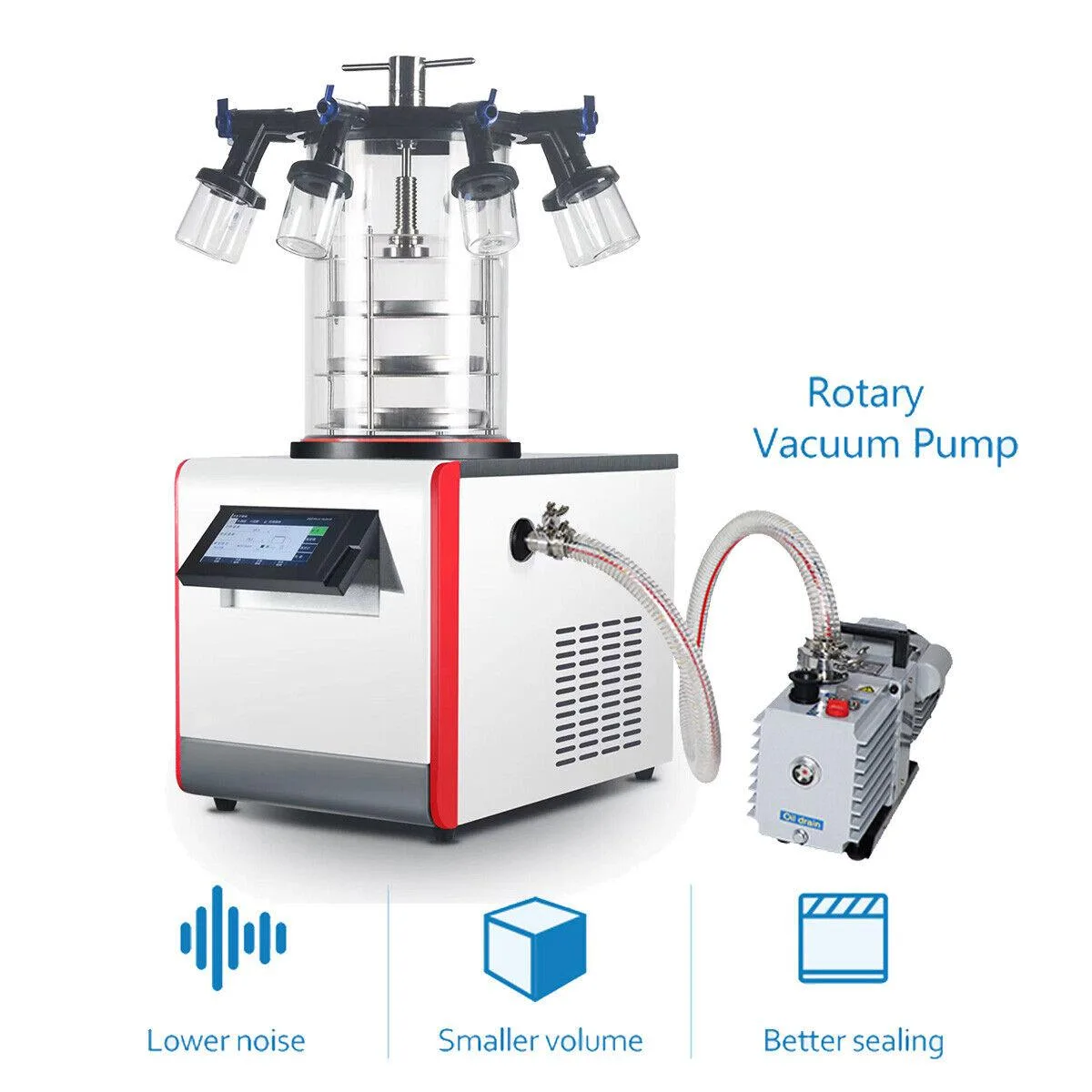 HNZXIB HNZXIB 2XZ-2 Rotary Vane Vacuum Pump 110V 2 L/s 1400 rpm 0.37 kW 0.65 L oil 25 mm inlet — product photo
