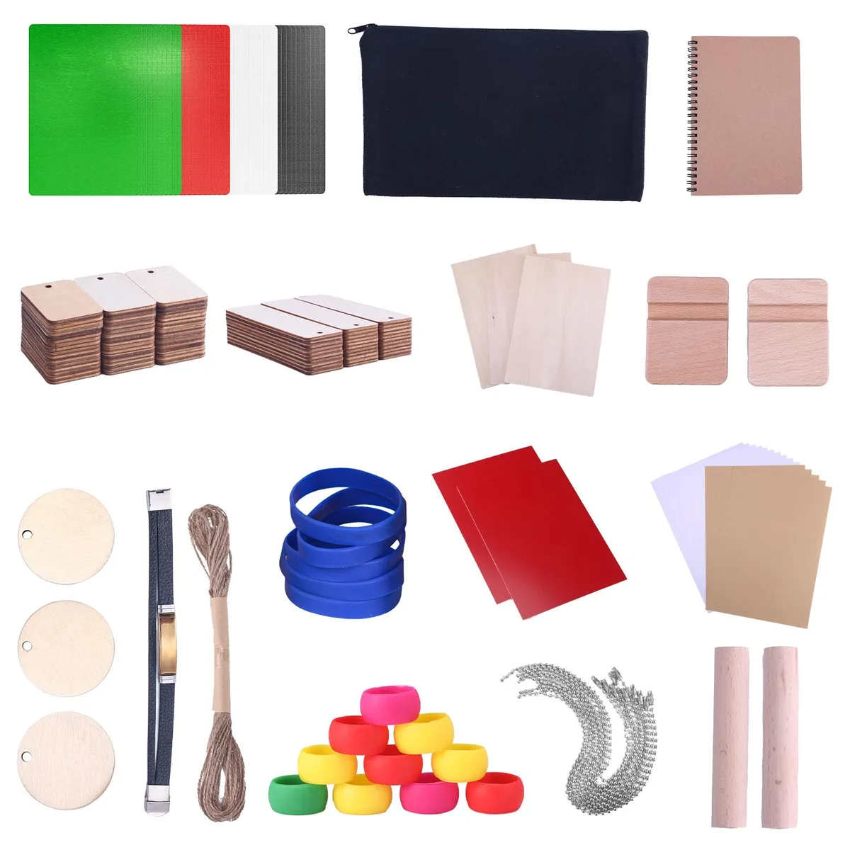 LONGER LONGER 175-Piece Laser Engraving Material Kit Wood — product photo