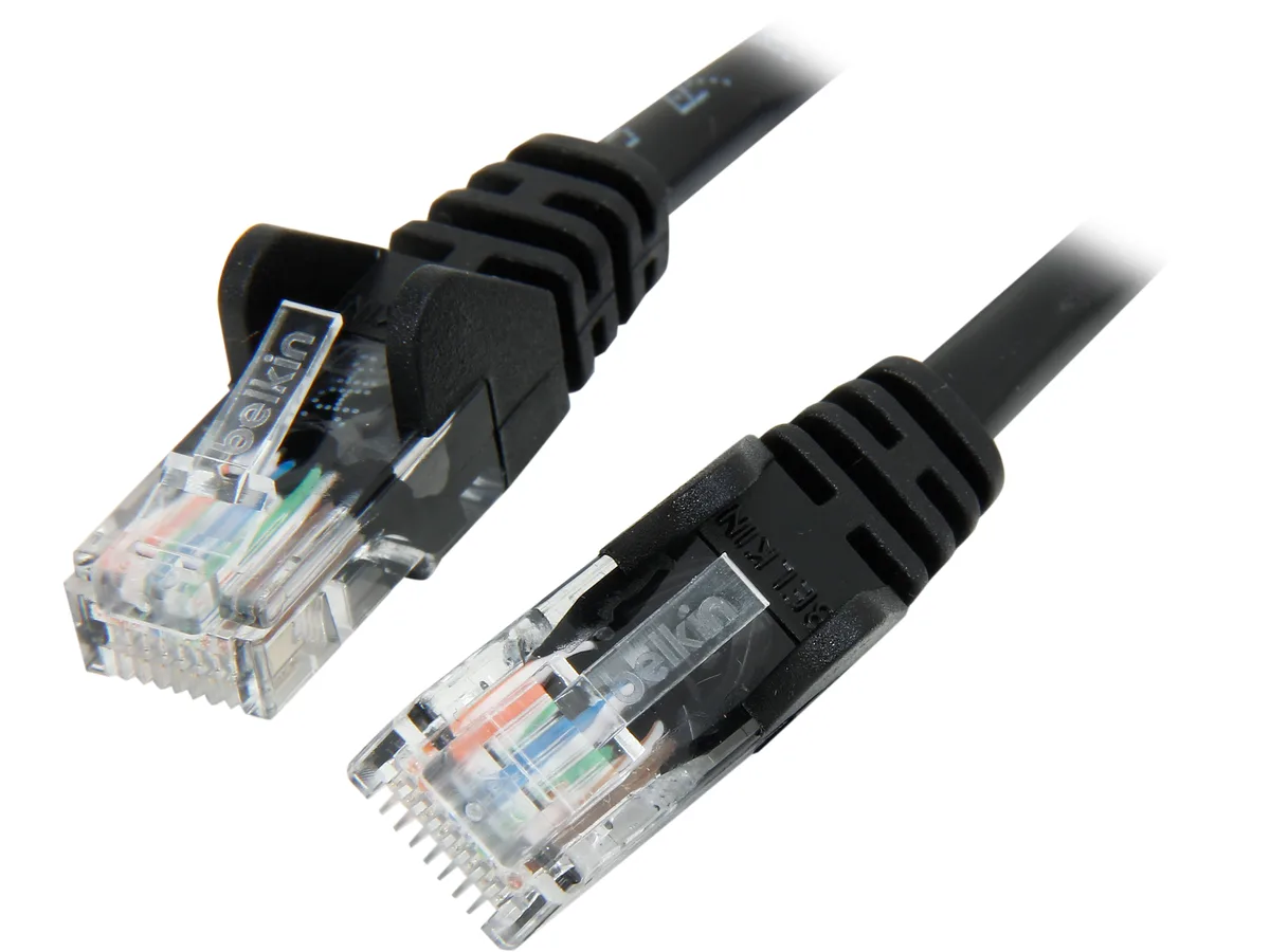 Belkin Belkin A3L791-08-BLK-S 8 ft Cat 5E RJ45 network ethernet cable — product photo