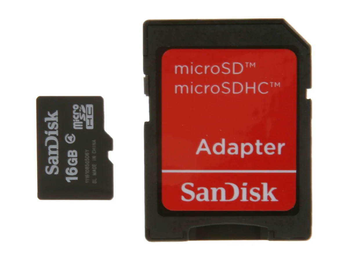 SanDisk SanDisk SDSDQM-016G-B35A 16GB microSDHC memory card — product photo