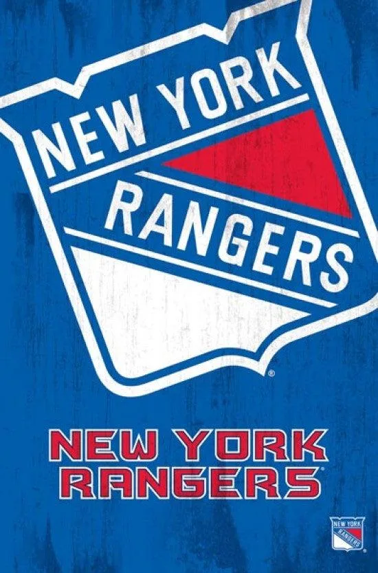 New York Rangers logo poster print, 24 by 36 inches, on heavy paper