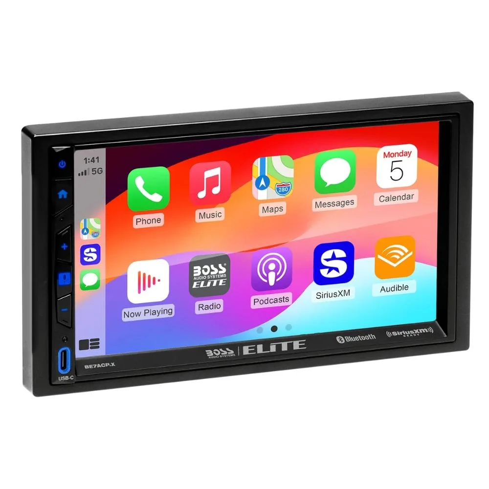 BOSS AUDIO SYSTEMS BOSS AUDIO SYSTEMS BE7ACP.X 7" Double-DIN Receiver with CarPlay/Android Auto — product photo