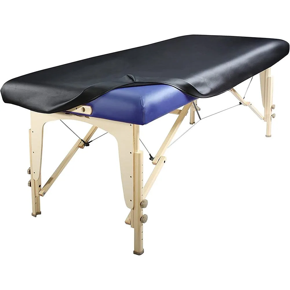 Vandue Corporation Vandue Corporation Universal Fitted Vinyl Leather Massage Table Protection Cover Black 28-31x74in — product photo