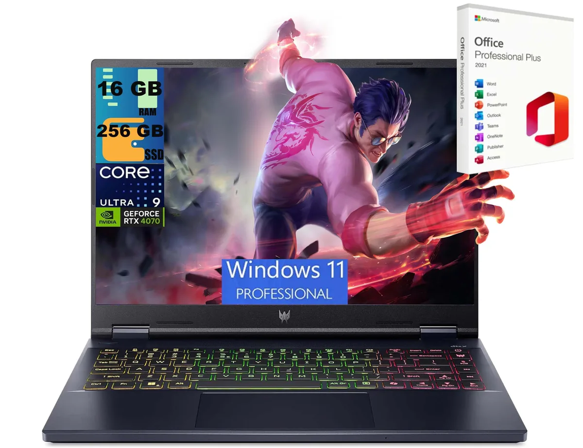 Acer America Acer Predator Helios Neo 14 gaming laptop, 14.5" 165Hz, Ultra 9 185H, RTX 4070 8GB, 16GB DDR5 — product photo